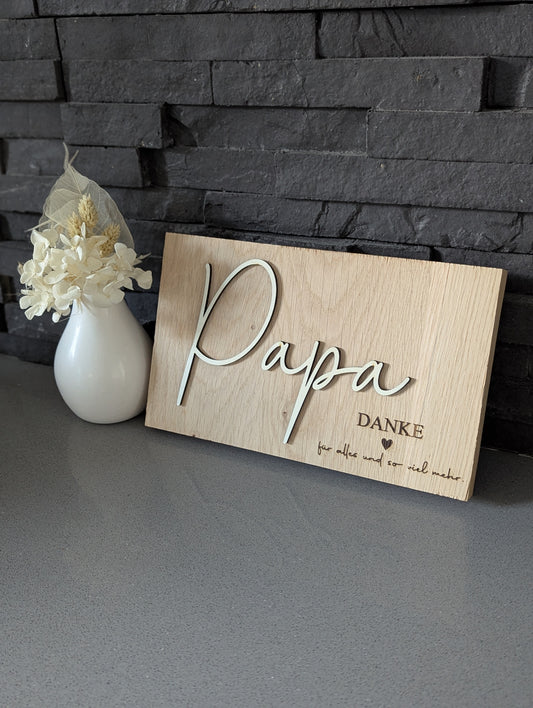 Eichenholzbrett • Vatertag • Geschenk für Papa • 15x25cm