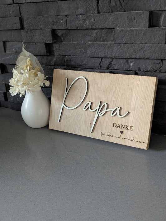 Eichenholzbrett • Vatertag • Geschenk für Papa • 15x25cm