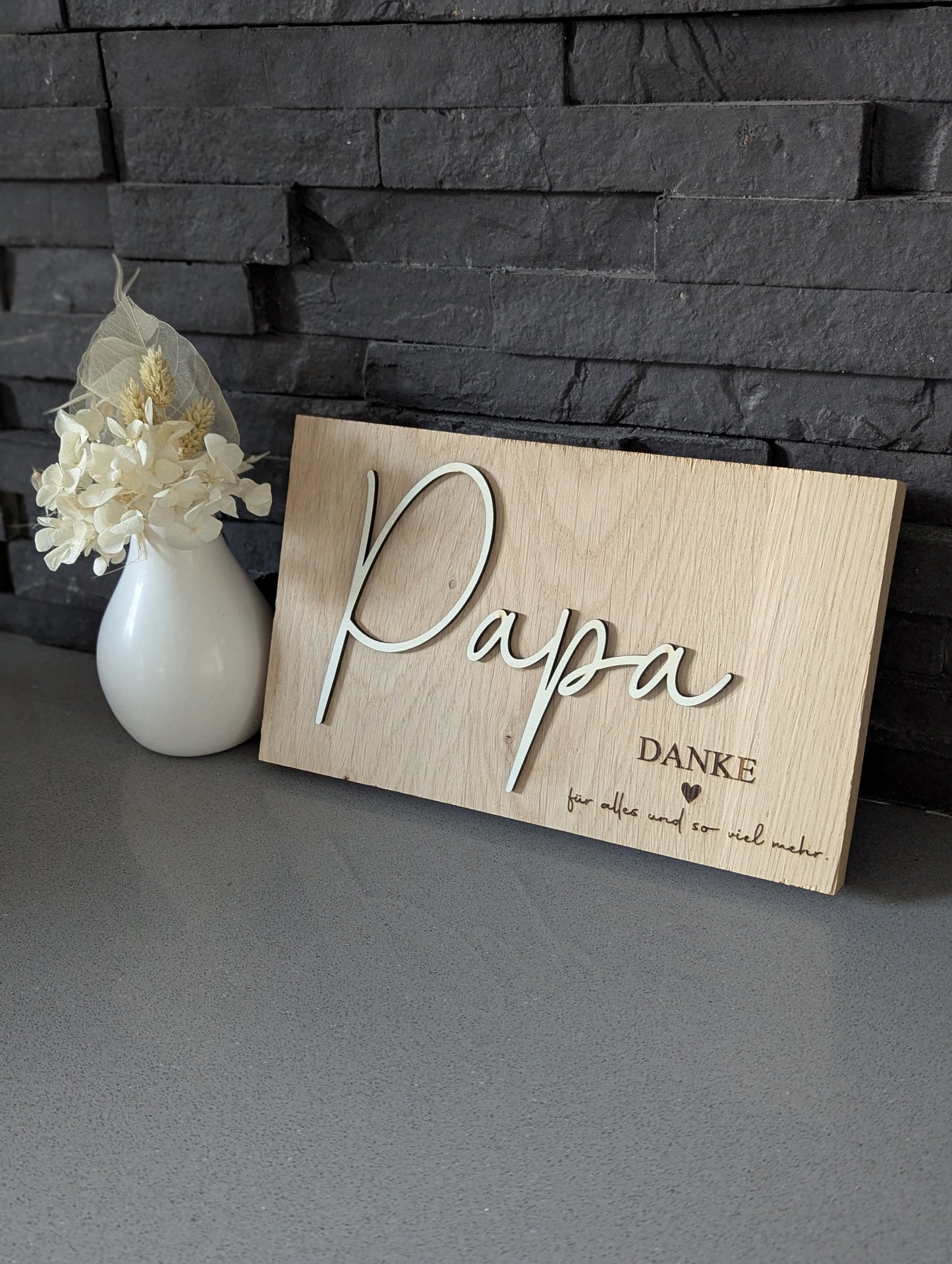 Eichenholzbrett • Vatertag • Geschenk für Papa • 15x25cm