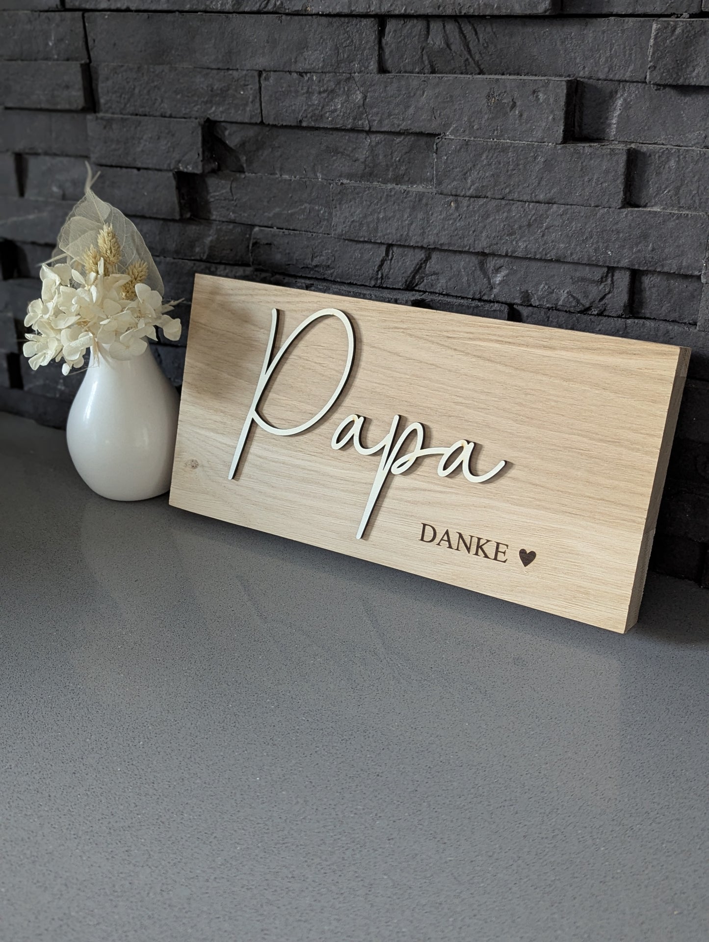 Eichenholzbrett • Vatertag • Geschenk für Papa • 15x25cm